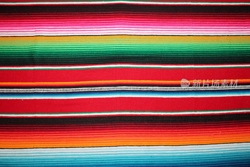 墨西哥传统cinco de mayo地毯雨披节日背景与条纹复制空间